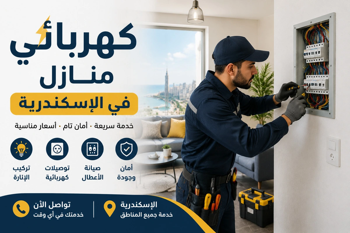 كهربائي منازل في الإسكندرية لأعمال الصيانة الاحترافية