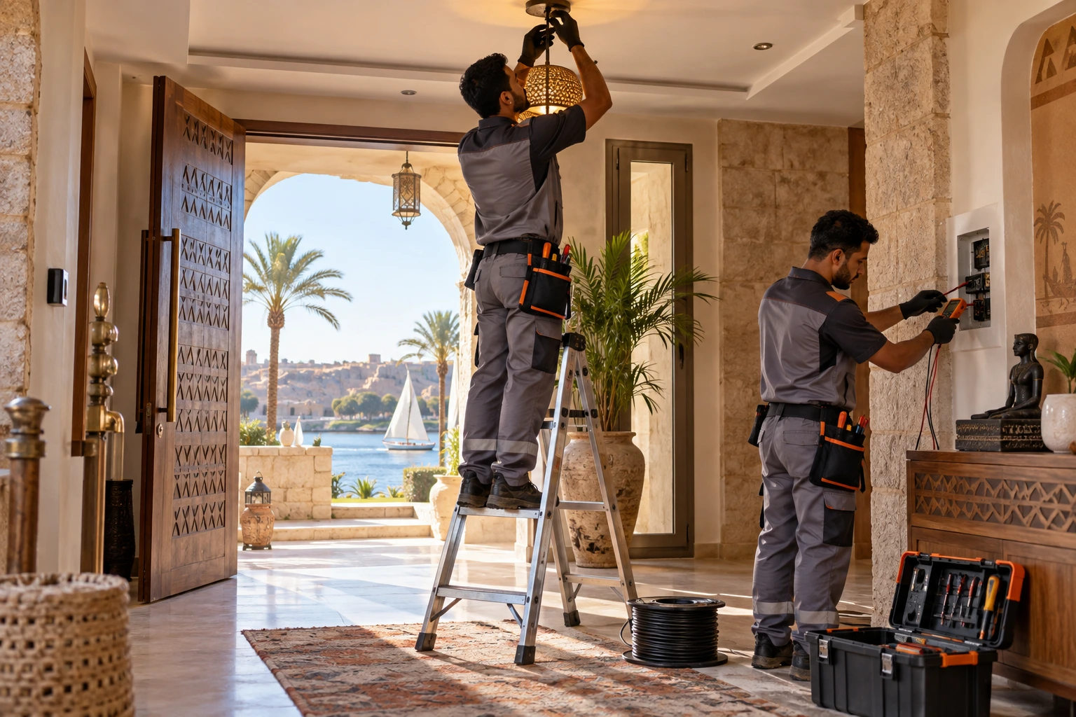 كهربائي منازل في أسوان أعمال تأسيس وتشطيب احترافية