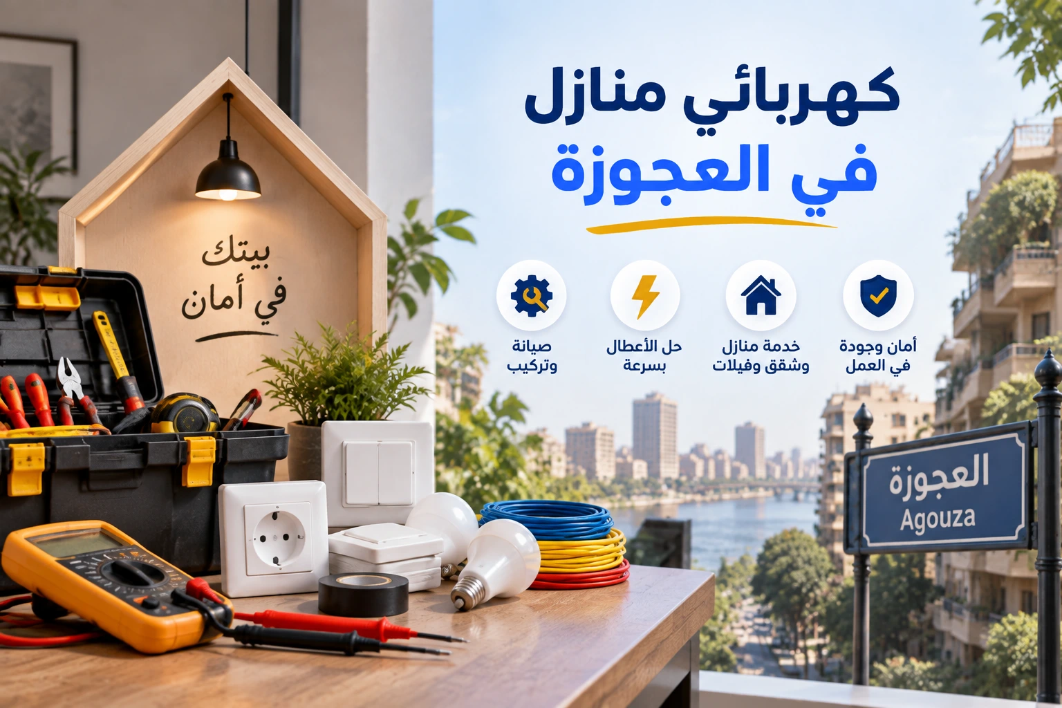 كهربائي منازل في العجوزة للحصول على الأسعار المناسبة