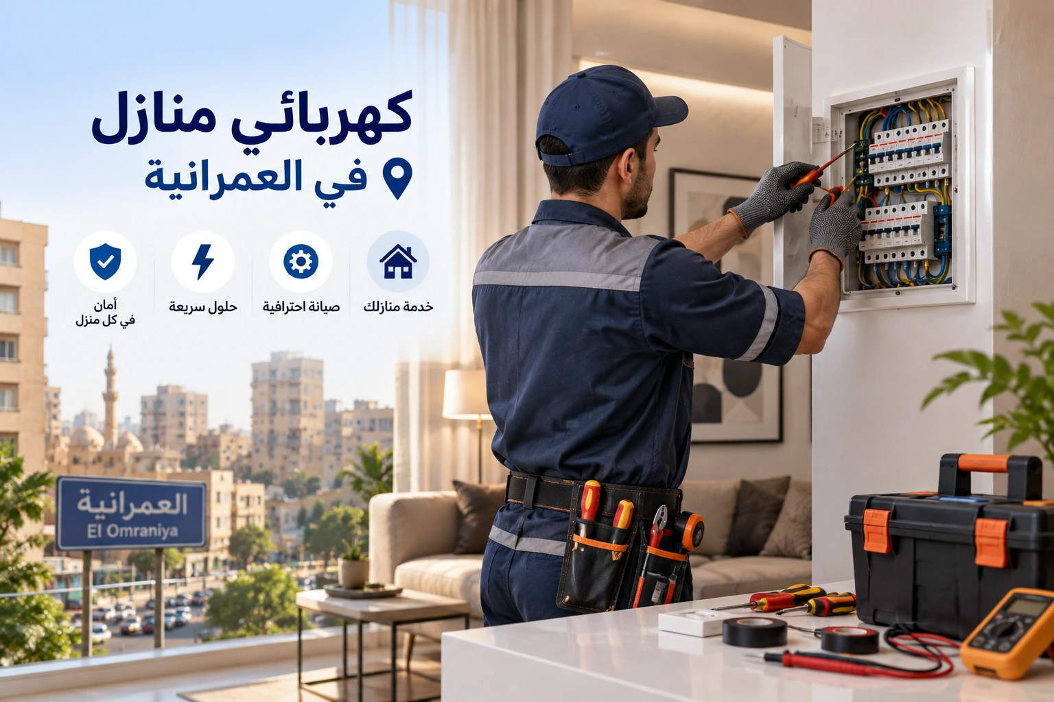 كهربائي منازل في العمرانية لأعمال الصيانة الدورية