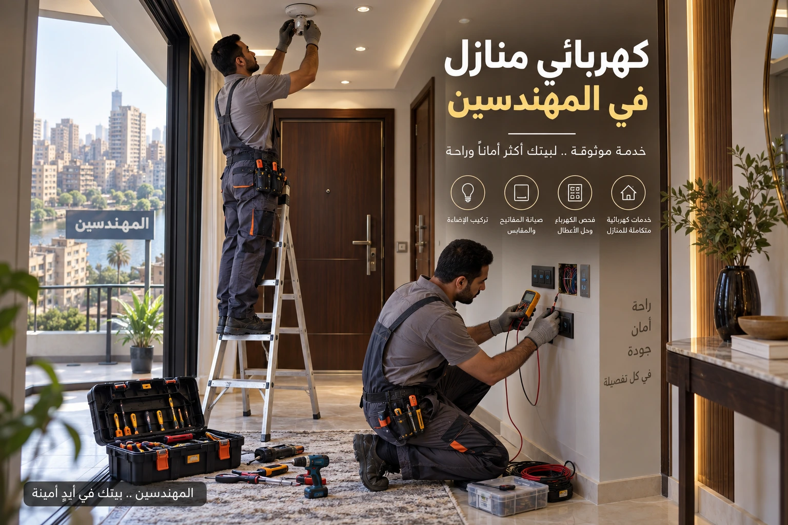 كهربائي منازل في المهندسين لأعمال الصيانة الطارئة