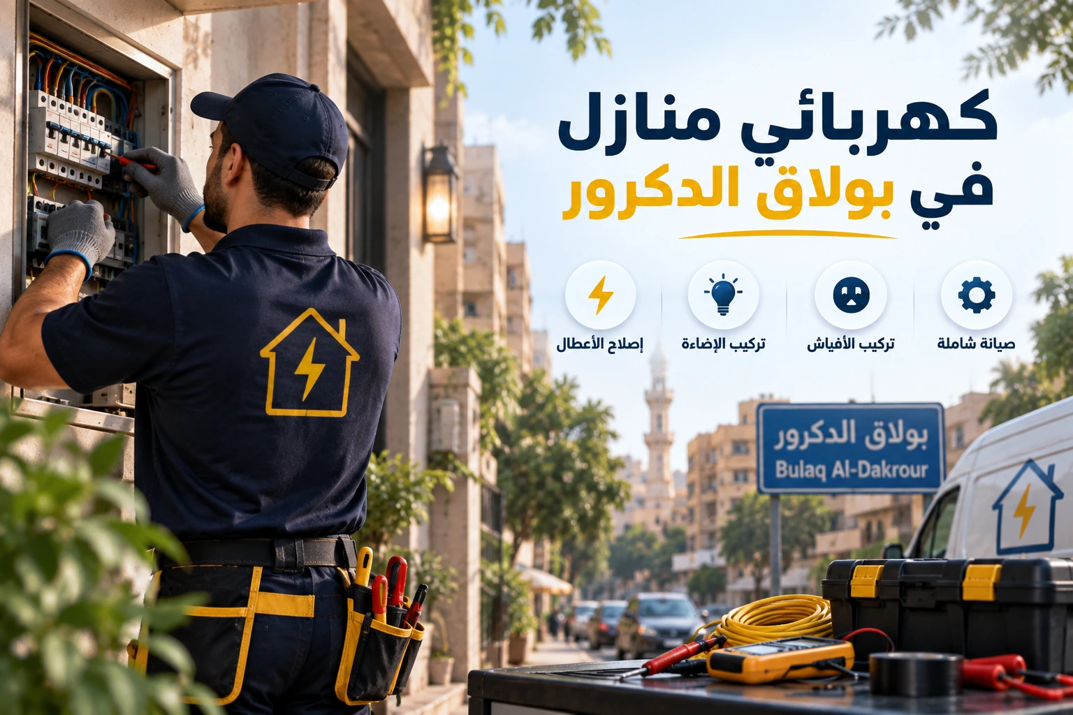 كهربائي منازل في بولاق الدكرور للكشف عن الأعطال المختلفة