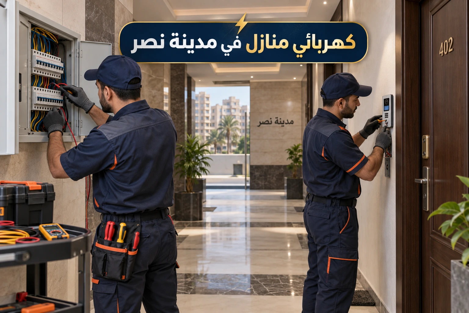 كهربائي منازل في مدينة نصر لديه فريق طوارئ