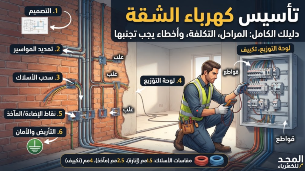 تاسيس كهرباء الشقة
